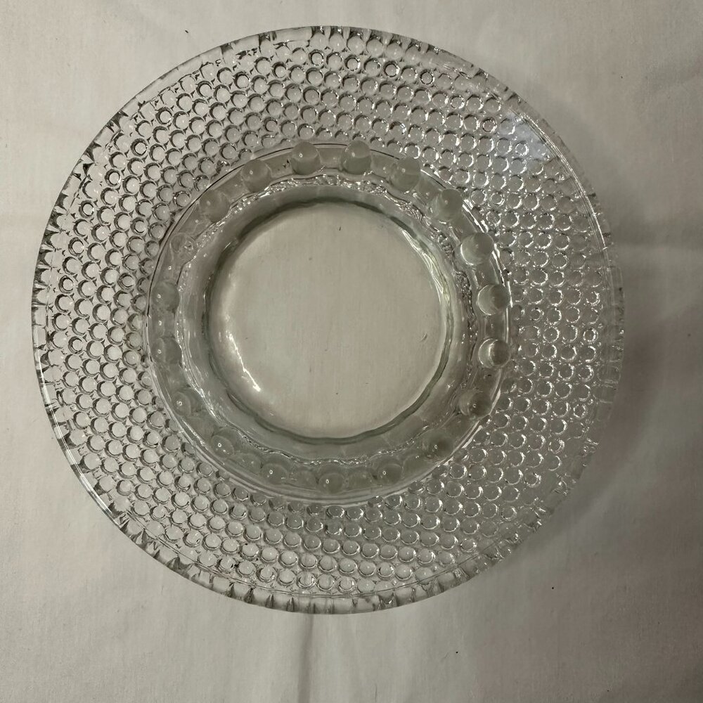 Vintage Clear Glass Hobnail Design Ashtray Catch-all Dish Raised Bubble Pattern